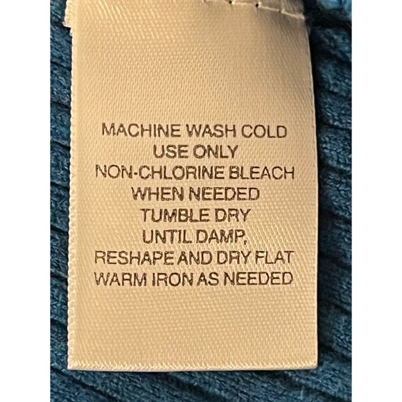 St. Johns Bay Women Classic Blue Ribbed Turtleneck Sweater X-Large Cotton Blend - Picture 14 of 16